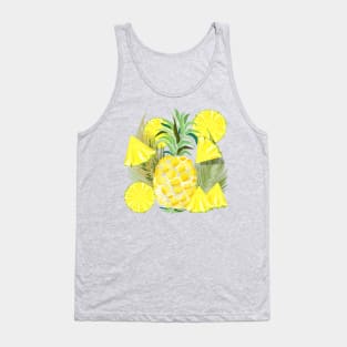 Pineapple Watercolor Fresh Summer Fruits Tank Top